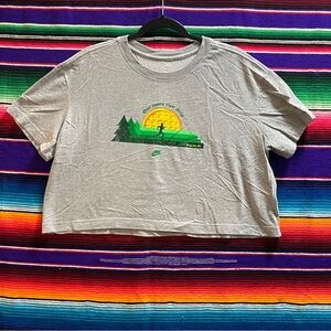 Nike Oregon Our roots run deep waffle crop top women's shirt sz L